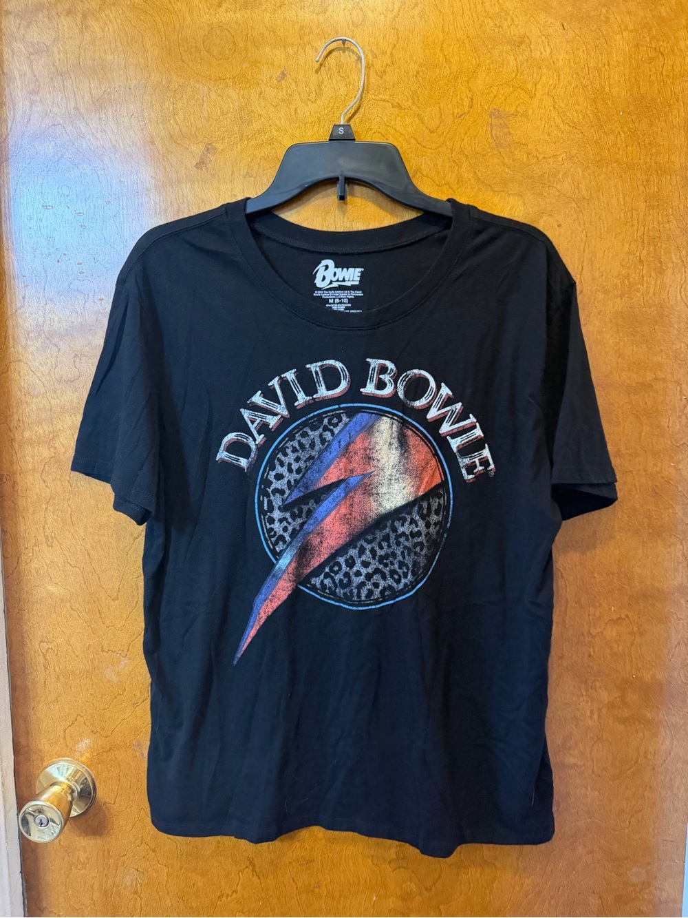 David Bowie Women’s Short Sleeve Tshirt Size M Crew Neck Tee Short Sleeve